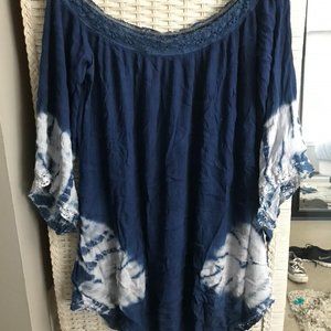 Tobi Off the Shoulder Tie Dye Dress